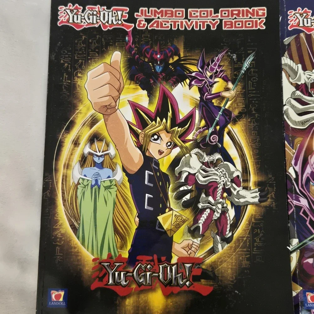 Lot of 2 Yu-Gi-Oh! Jumbo Coloring Activity Books Landoll 2020 Some Pages Colored